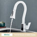 MIRODEMI® Pull Out Digital Temperature Display Flexible Kitchen Faucet White