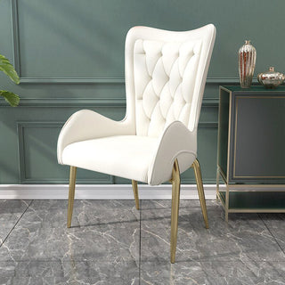 Leather dining chair in leather with titanium legs for the dining room