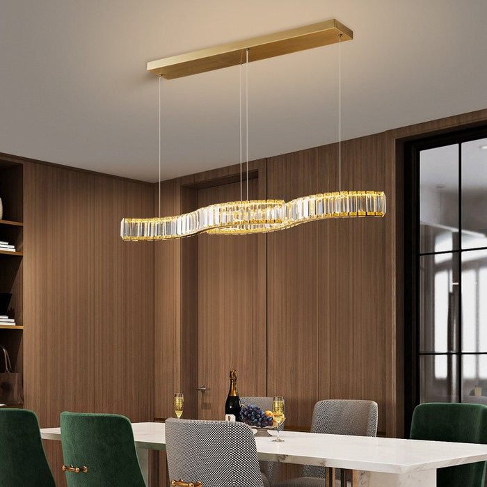 MIRODEMI® Modern Crystal S-shaped LED Chandelier for Living Room, Bedroom, Study