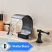 MIRODEMI® Bright Waterfall Basin Faucet Dual Crystal Handle Bathroom Sink Mixer Tap Black D