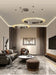 MIRODEMI® Gold/black ring led chandelier for living room, dining room, bedroom Black / 31.5x23.6 / Warm Light