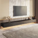 Black Floating TV Stand, Stone Wall-mounted TV Console