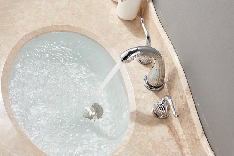 MIRODEMI® Gold/Black Bronze/Chrome/Brushed Nickel Bathroom Sink Faucet Dual Handles