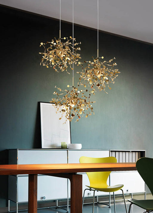 MIRODEMI® LED Chandelier in a Nordic Style of Stainless Steel for Dining Room Cool Light / Golden / 3 Heads