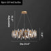 MIRODEMI® Vado Ligure | Round Gray Chandelier With Big Crystals 23.6'' / Warm Light / Dimmable