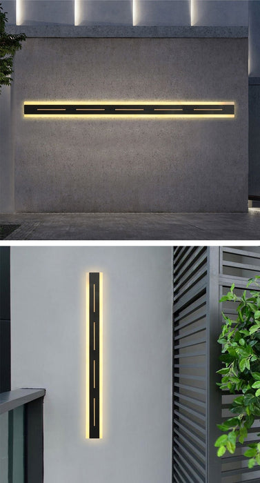 MIRODEMI® Outdoor Black Waterproof Aluminum Long LED Wall Lamp with Remote For Garden