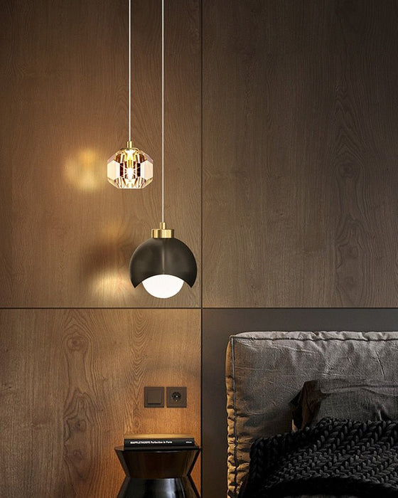 MIRODEMI® Gold/Black Copper Pendant Ball Shape Lamp For Study room, Bedside, Kitchen Island