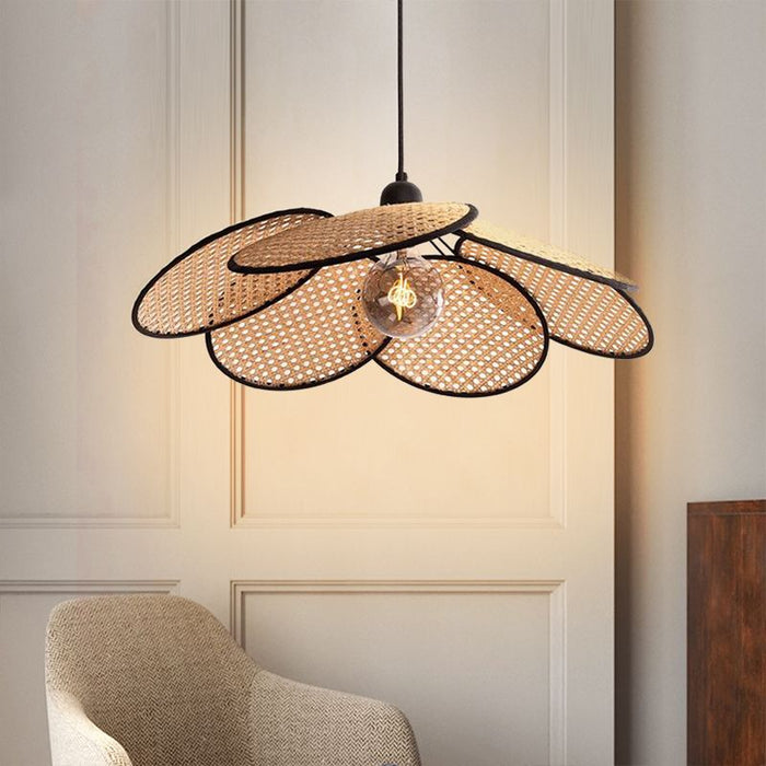 MIRODEMI® French Pendant Light with Hand Made Rattan Wicker for Bedroom image | luxury lighting | hand made lamps