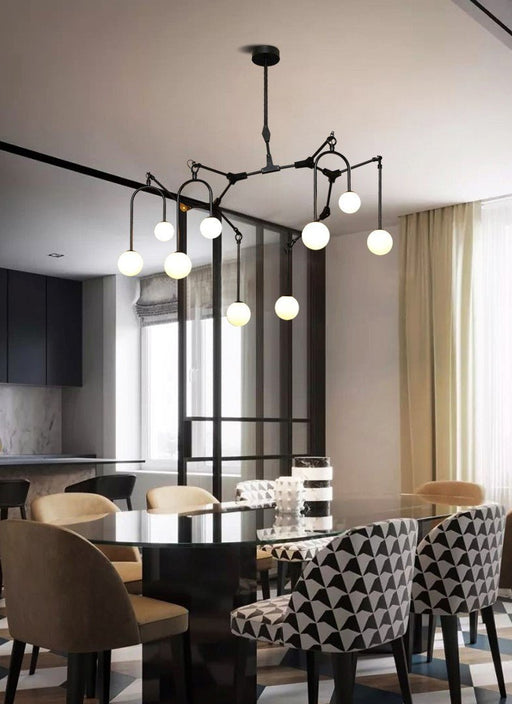 MIRODEMI® Modern Creative Glass LED Ceiling Chandelier for Living Room, Bedroom Black / 9 Lights