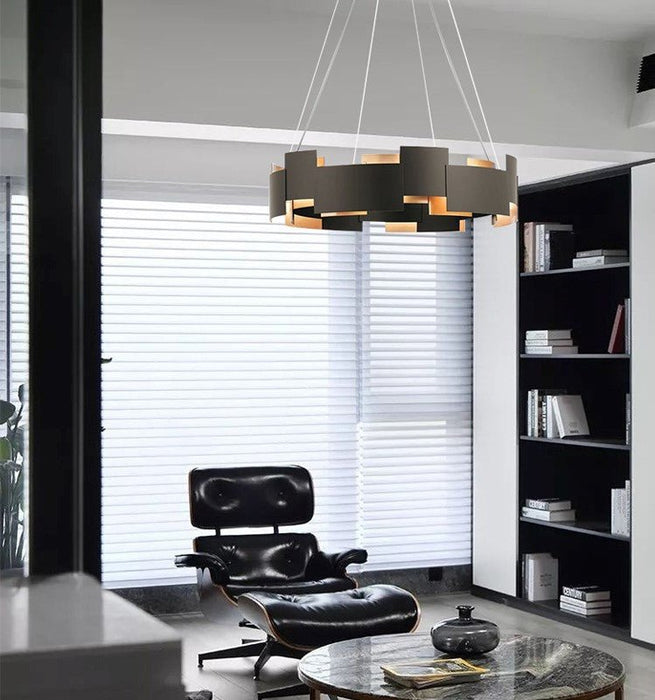 MIRODEMI® Modern Drum Black Luminaire Art LED Lights for Bedroom, Dining Room image | luxury lighting | modern lamps