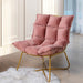 Pink Velvet Upholstered Leisure Lounge Accent Chair with Metal Legs