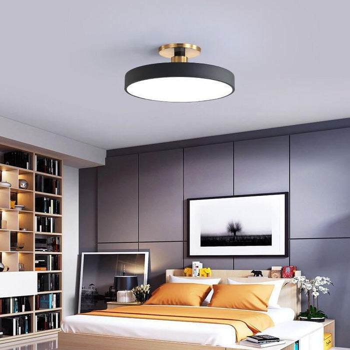 MIRODEMI® Minimalist Led Ceiling Lamp for Bedroom, Kitchen, Balcony, Corridor Black / D23CM / Warm Light