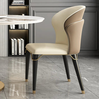 Dining chair, leather with carbon steel legs, ideal for the dining room