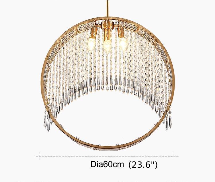 MIRODEMI® Round Gold Creative Loft Crystal Chandelier For Living Room, Dining Room