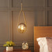 MIRODEMI® Nordic Pendant Lamp with Water Drop Smoky Gray Glass Ball for Bedroom Warm light / Transparent