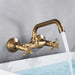 MIRODEMI® Wall Mounted 360 Swivel Spout Dual Handle Kitchen Faucet Antique Brass