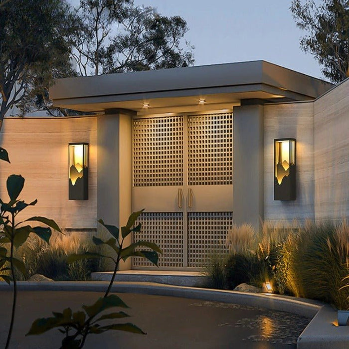 MIRODEMI® Black Solar Outdoor Original Design Waterproof Wall Light For Garden, Courtyard W5.5*D2.8*H14.8" / Power supply
