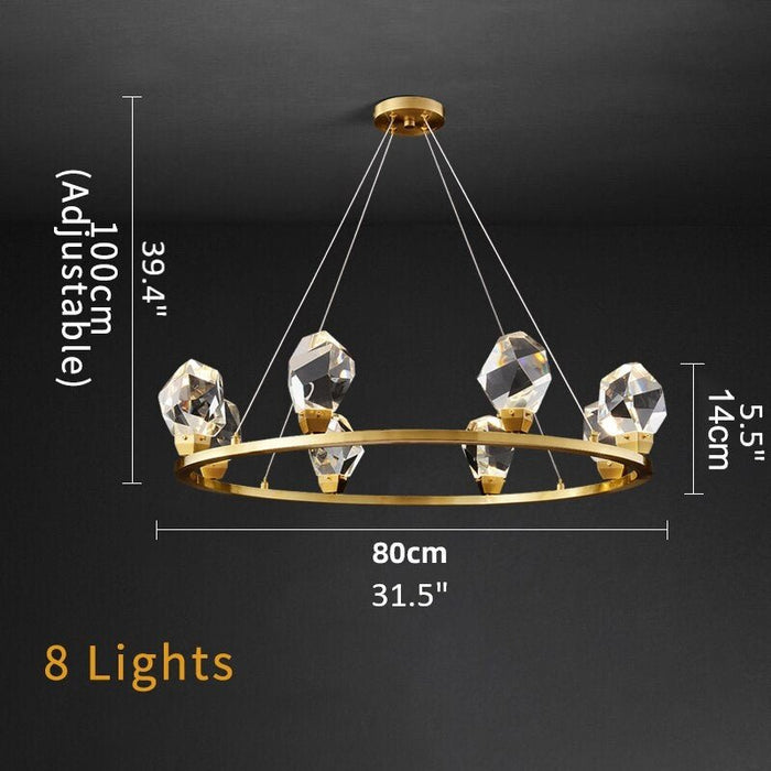 MIRODEMI® Circle/Rectangle Diamond Crystal Hanging Chandelier for living room, bedroom