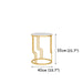 Gold/ White/Black Small Marble Coffee Table For Living Room And Office Gold + White 1 shelf / D21.7*H15.7"