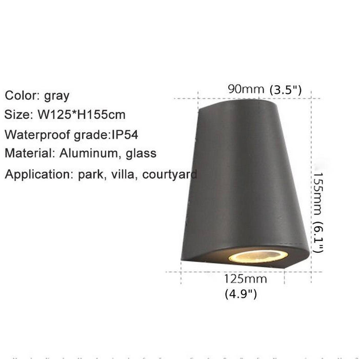 MIRODEMI® Black/Gray Outdoor Aluminum Waterproof LED Wall Lamps For Garden, porch