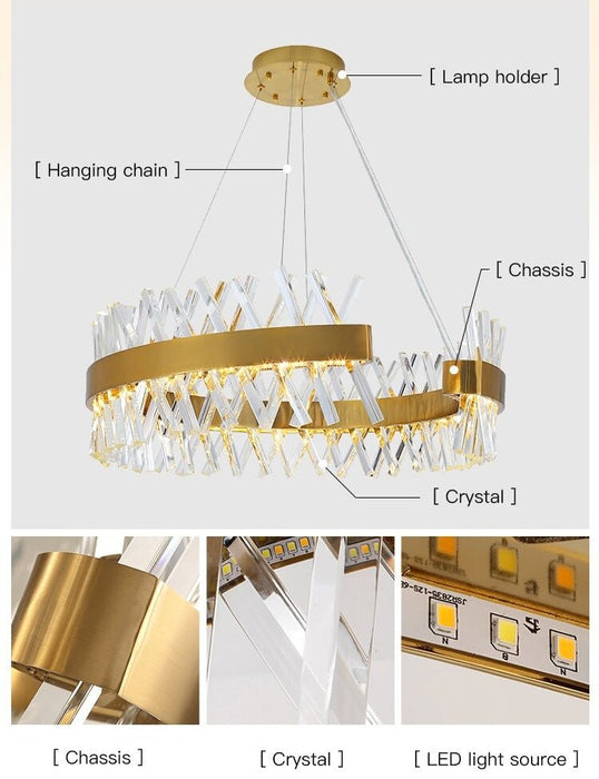 MIRODEMI® S-style Shape Design Modern Creative Hanging Led Crystal Chandelier