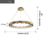MIRODEMI® Gold Rings Design Creative Led Crystal Hanging Luxury Chandelier 1Ring Dia23.6 / Warm Light 3000K