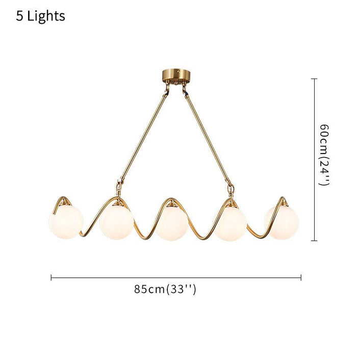 MIRODEMI® Gold Rectangle Copper Glass Chandelier For Dining Room, Kichen Island L33*H24" / Warm Light 3000K