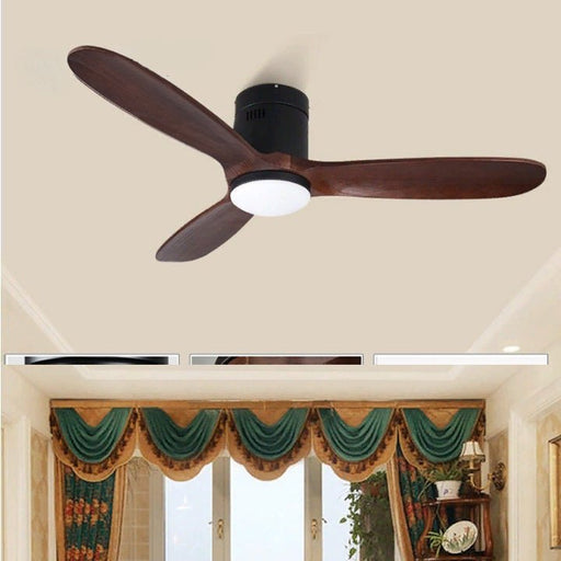 MIRODEMI® 42" Modern Led Solid Wood Ceiling Fan with Remote Control image | luxury furniture | wooden ceiling fans