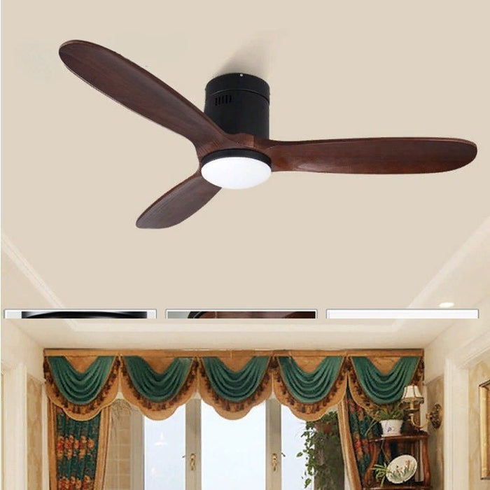 MIRODEMI® 42" Modern Led Solid Wood Ceiling Fan with Remote Control
