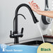 MIRODEMI® Black/Chrome Touch Sensor Kitchen Faucet Mixer Tap with Swivel Matte Black / W7.5*H15.7"