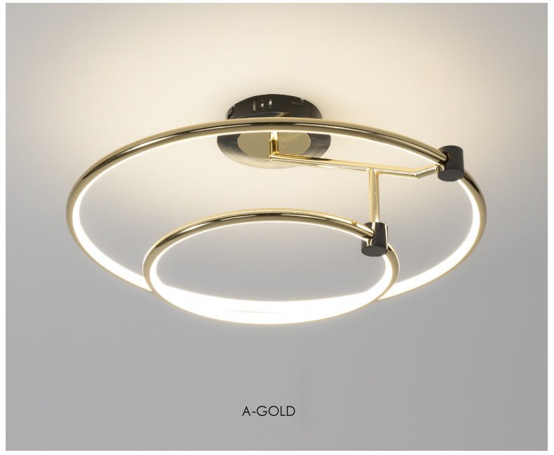 MIRODEMI® Electroplated LED Ceiling Light with 2 Layers Rotatable Ring for Living Room