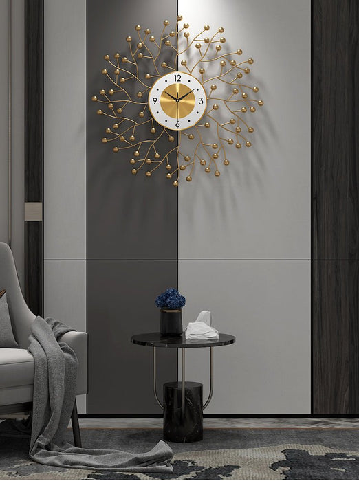 Large Creative Silent Golden Wall Clock
