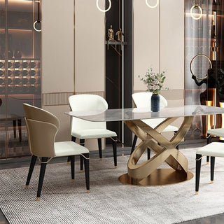 Chair in leather with carbon steel legs, minimalist modern design