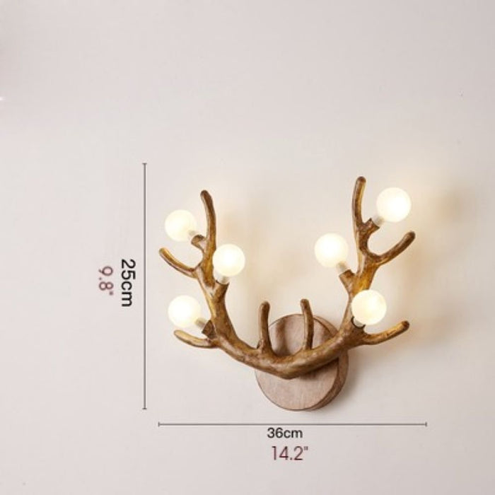 MIRODEMI® Deer Horns LED Wall Lamp with Glass Spheres for Bedroom, Living Room
