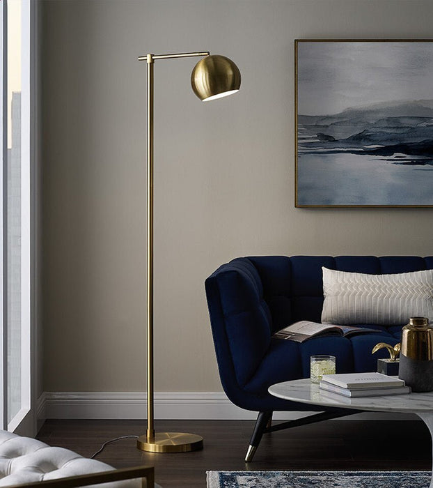 MIRODEMI® Black/Gold Minimalist Reading Floor Lamp for Living Room, Bedroom Gold
