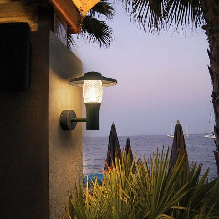 MIRODEMI® Modern Black Outdoor Aluminum LED Waterproof Wall lamp for Villa, Garden D9.4*H11.8" / Cold white