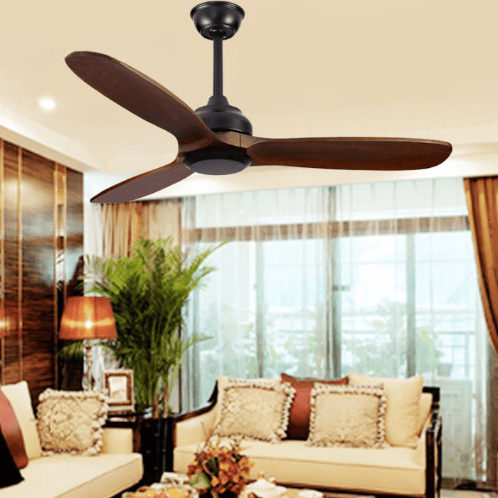 MIRODEMI® 52" Modern Solid Wood Ceiling Fan with Led  Light  and Remote Control