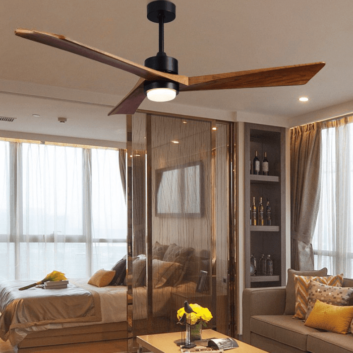 MIRODEMI® 60" European Styled Ceiling Fan with Lamp, Solid Wood Blades and Remote Control image | luxury furniture