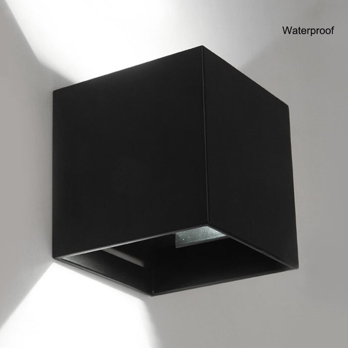 MIRODEMI® Black/White Outdoor Waterproof Aluminum Cube Shape LED Wall Lamp For Garden