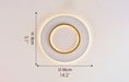 MIRODEMI® Round LED Celling Light for Living Room, Study, Bedroom, Wardrobe Gold / Dia14.2" / Dia36.0cm