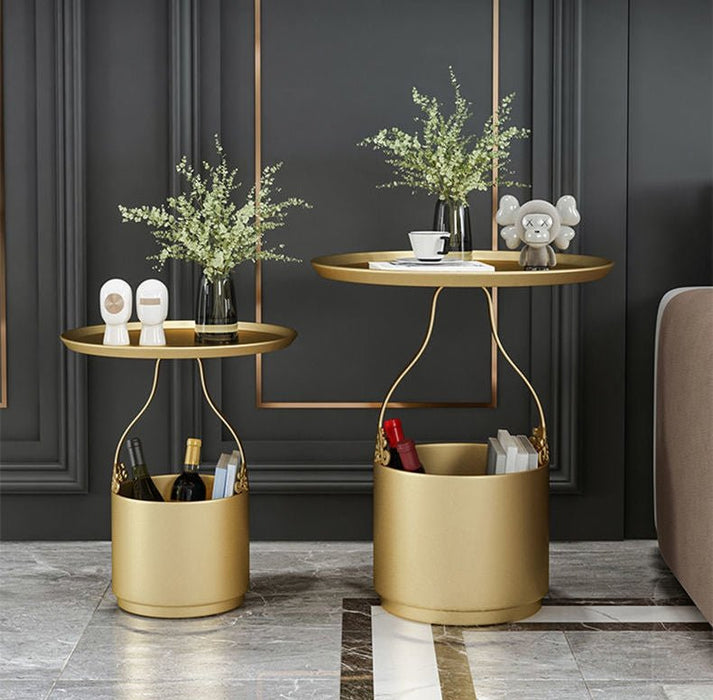 Modern Multifunctional Iron Flower Stand with Storage Tables image | luxury furniture | luxury flower stands | luxury tables