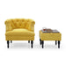 Set of Upholstered Velvet Accent Chair and Storage Ottoman Yellow
