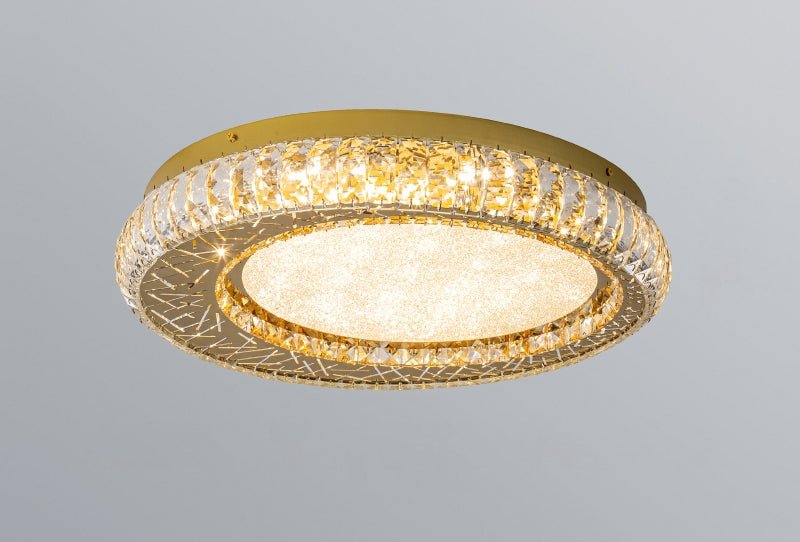 MIRODEMI® Modern Round LED Crystal Ceiling Chandelier for Living Room, Bedroom