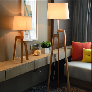 MIRODEMI® Modern Floor Lamp of Solid Wood with Light Lampshade image | luxury lighting | luxury floor lamps | wooden lamps