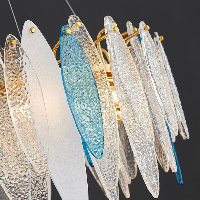 MIRODEMI® Round Gold Frosted/Smoke gray/Blue Crystal Chandelier for Living Room, Kitchen image | luxury lighting | home decor