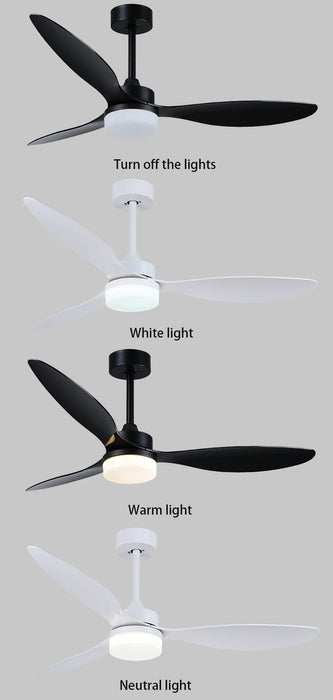 MIRODEMI® 52" Ceiling Fan With Lamp Decoration, Remote Control and Plastic Blades