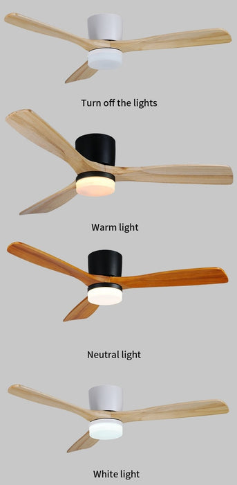 MIRODEMI® Modern Fashion Led Ceiling Fan with Remote Control made of Solid Wood