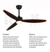MIRODEMI® 48" Modern LED Ceiling Fan made of Solid Wood with Remote Control image | luxury furniture | wooden ceiling fans