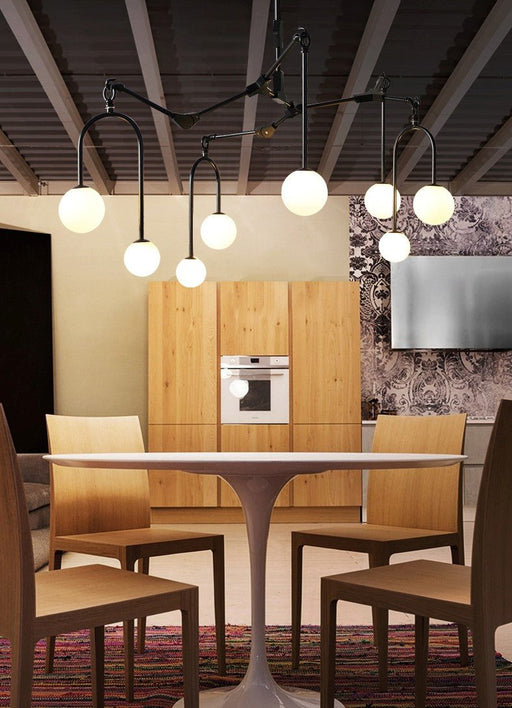 MIRODEMI® Modern Creative Glass LED Ceiling Chandelier for Living Room, Bedroom Black / 8 Lights