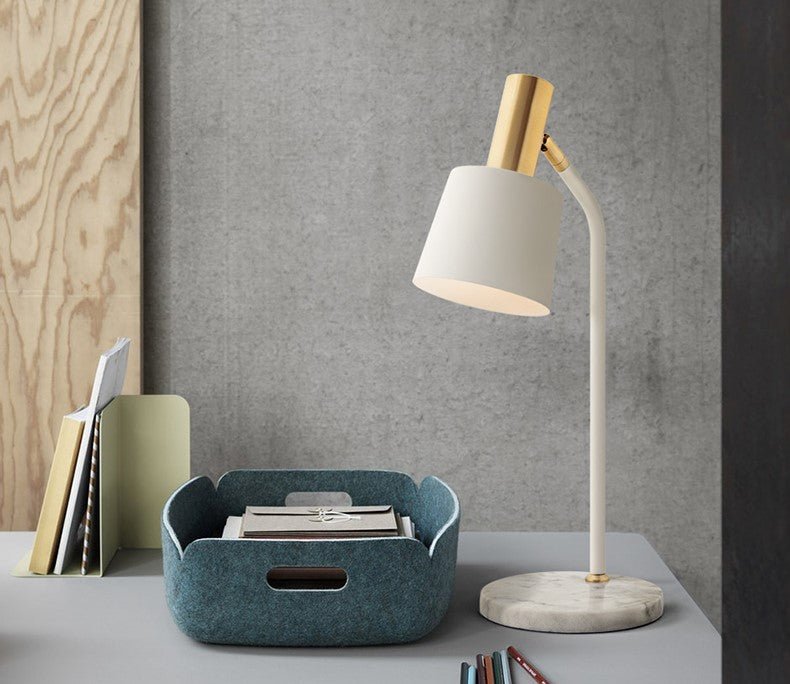 MIRODEMI® Modern Marble Base LED Table Lamp for Bedroom, Living Room, Study